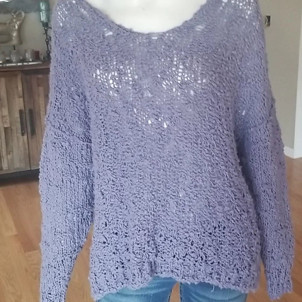 Free People  Sunday Shore cotton blend swe…